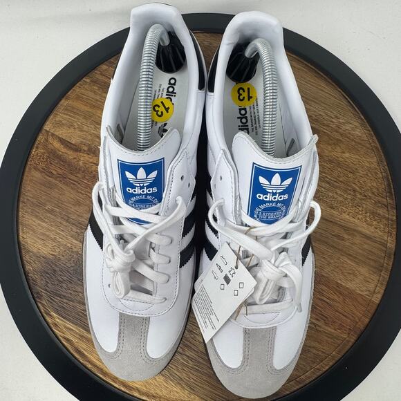 Adidas Samba OG Classic Shoe White Black Gum Men's Size 13 NWT No Box - Picture 5 of 10